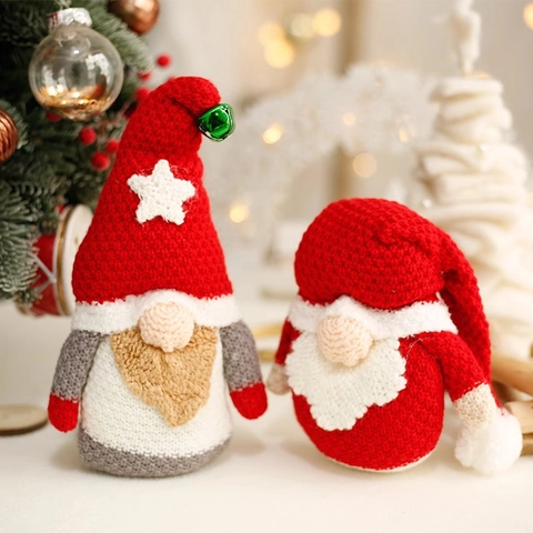 Poupée Gnome De Noël Tricotée Scandinave Tomte Peluche Ornement Pour Décoration De Table Maison Fait Main