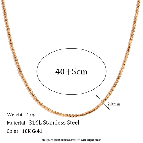 Collana Bracciale Cavigliera in Acciaio Inossidabile a Catena S Minimalista per Donna Placcato Oro 18K Gioielli di Moda Accessorio