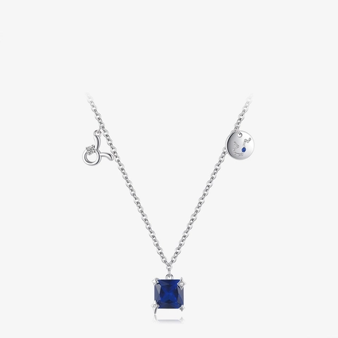 Collar Constelación Tauro Plata Esterlina 925 Colgante Circón Cuadrado Azul Joyas De Moda Para Mujer