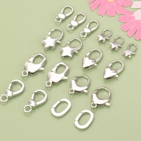 Lobster Clasp Jewelry Findings Heart Star Geometric Copper Gold Plated DIY Necklace Bracelet Making Connectors
