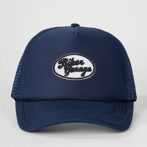 Biker Garage Letter Patch Trucker Hat Mesh Atmungsaktiv Verstellbar Retro Baseballkappe Für Outdoor Sonnenschutz