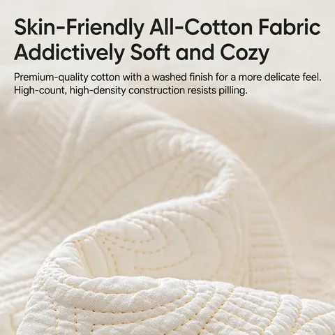French Retro Embroidered Pure Cotton Sofa Cushion Quilted Non Slip Furniture Protector For Living Room Cream Style