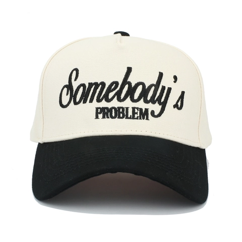 Cappellino Da Baseball Con Ricamo Somebodys Problem Cotone Regolabile Bicolore Protezione Solare Trucker Uomo Donna