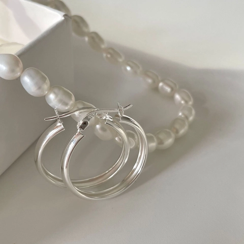 Orecchini A Cerchio In Argento Sterling 925 Minimalisti Superficie Liscia Curva Rotonda Gioielli Donna