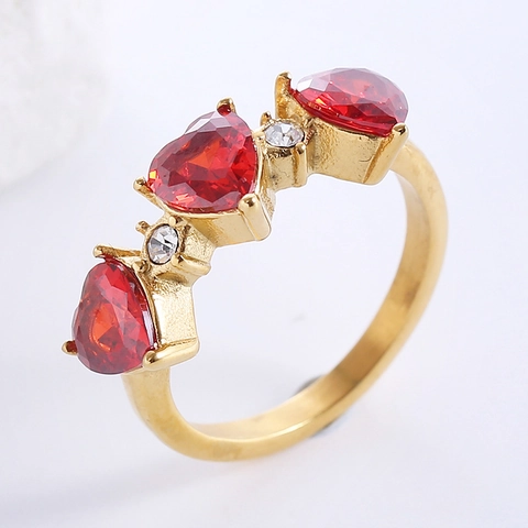 Anillos En Forma De Corazón Para Mujeres Acero Inoxidable 316L Zirconia Cúbica Joyas De Moda Hip Hop