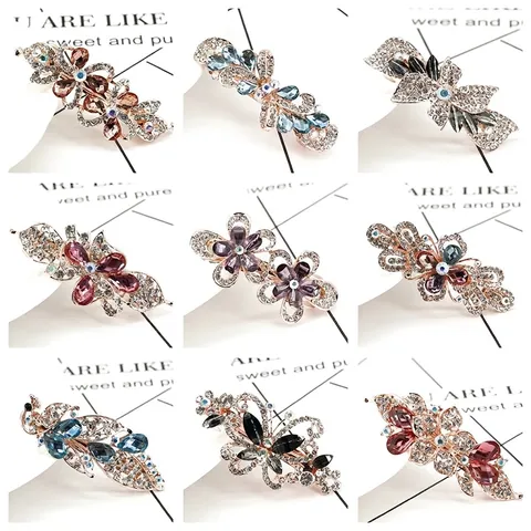 Mollette Per Capelli Con Strass Lega Fiore Farfalla Pavone Fermaglio A Molla Accessori Per Capelli Scintillanti Donna