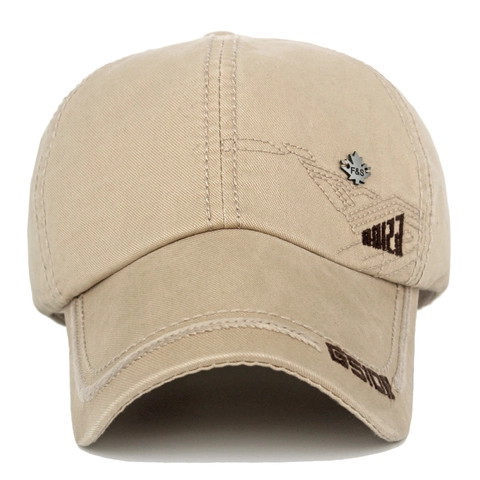Baseball Cap Washed Cotton Letter Embroidery Metal Maple Leaf Badge Adjustable Outdoor Sun Protection Retro Casual Hat