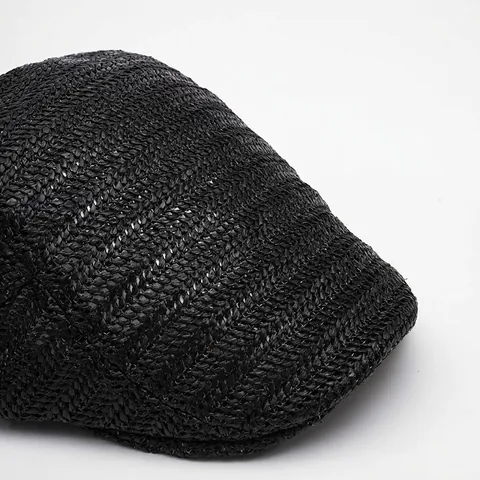 Boina Vintage Para Hombre Gorra Plana Transpirable De Paja Tejida Malla Sombrilla Estilo Retro Británico Hebilla De Metal Ajustable