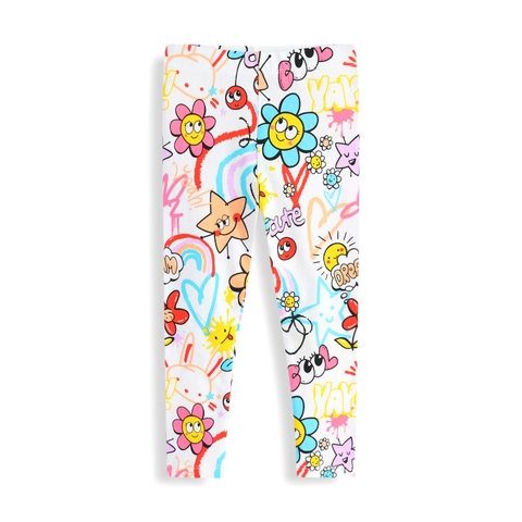 Mädchen Baumwolle Leggings Cartoon Sonnenblume Regenbogen Druck Elastische Kleinkind Kinder Hosen Frühling Herbst Slim Pants