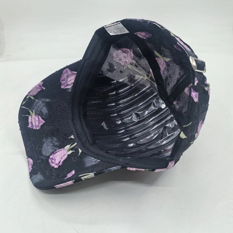 Casquette De Baseball Imprimé Rose Vintage Polyester Ajustable Protection Solaire Chapeau De Mode Pour Femmes Et Hommes
