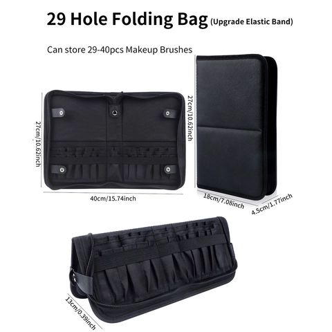 Borsa Per Pennelli Da Trucco Professionale Pieghevole In Pelle PU Tessuto Multi Slot Organizzatore Per Cosmetici Portatile Per Truccatori