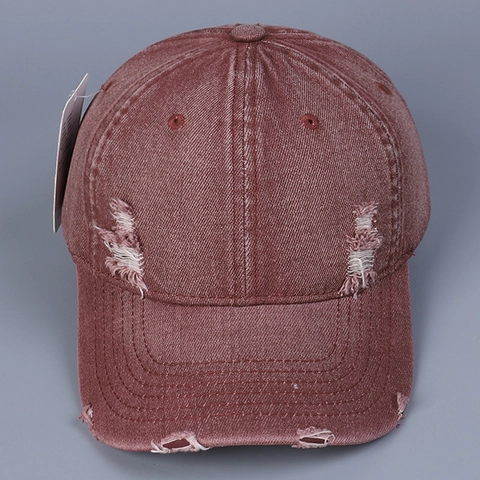 Distressed Washed Denim Baseball Cap Retro Ripped Adjustable Cotton Sunshade Hat For Men Women