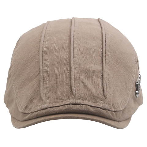 Gorra Plana De Algodón Para Hombre Estilo Vintage Ivy Beret Hebilla Ajustable Transpirable Protección Solar Color Sólido Estilo Británico