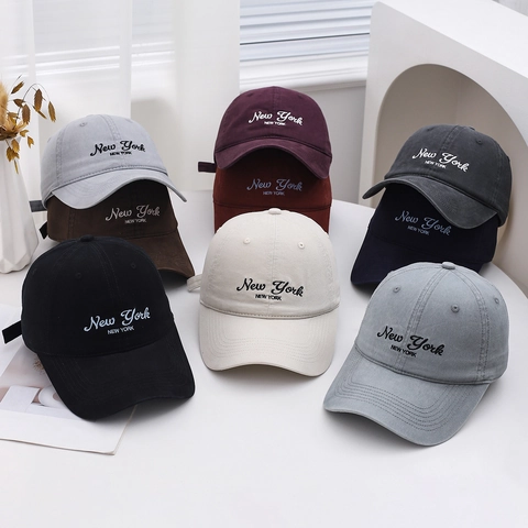 Baseball Cap Cotton Polyester Twill Embroidered New York Letter Adjustable Casual Sun Protection Sunhat For Men Women