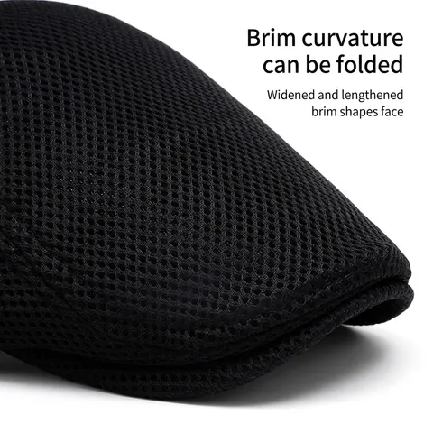 Mesh Beret Flat Cap Breathable Sun Protection Outdoor Adjustable Ivy Hat For Men Women Casual Fashion