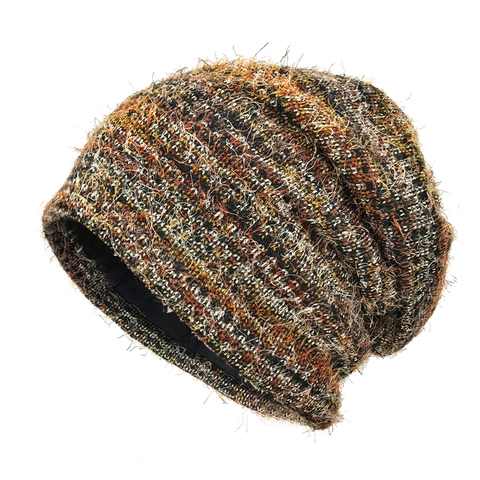 Gorro Beanie Caido De Punto Felpa Tipo Mohair Calido Cortavientos Color Mixto Estilo Vintage Para Mujeres Hombres