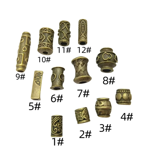 Cuentas Espaciadoras De Aleación De Bronce Antiguo Vintage Cuentas De Tubo Con Patrón Para Collar Pulsera DIY Joyería