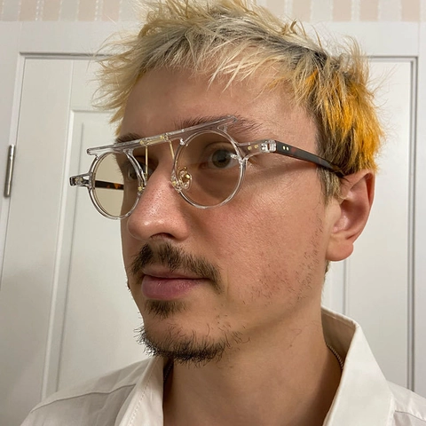 Lunettes De Soleil Rondes Rétro Style Steampunk Avec Rivets Étoiles Monture PC Protection UV400 Pour Hommes Femmes