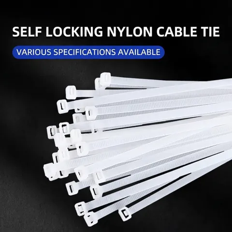 Self Locking Nylon Cable Ties Flame Retardant Plastic Wire Zip Ties For Home Office And Industrial Organization Durable