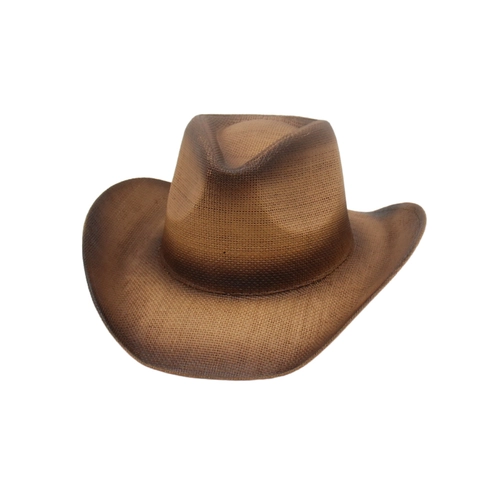 Western Cowboy Straw Hat Wide Brim Sun Protection Breathable Gradient Color Vintage Outdoor Beach Jazz Cap For Men Women