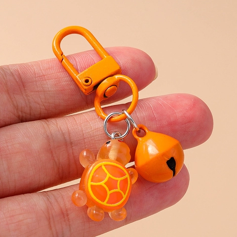 Portachiavi Tartaruga Cartone Animato Resina Plastica Animale Marino Semitrasparente Con Campanello Ciondolo Borsa Regalo Per Bambini
