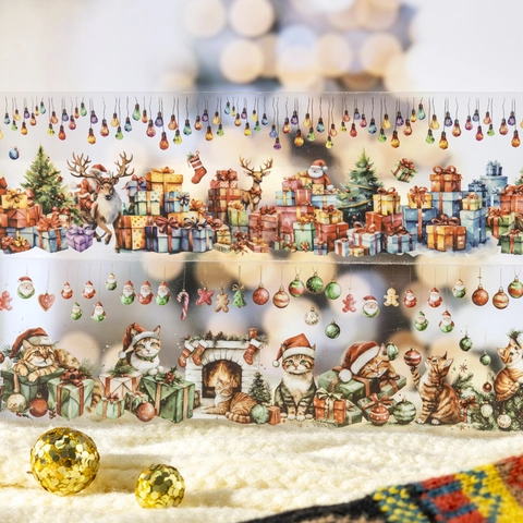 Nastro PET a Tema Natalizio Washi Tape Decorativo Per Scrapbooking Fai Da Te Diario Cancelleria Scuola Ufficio Decorazioni Natalizie