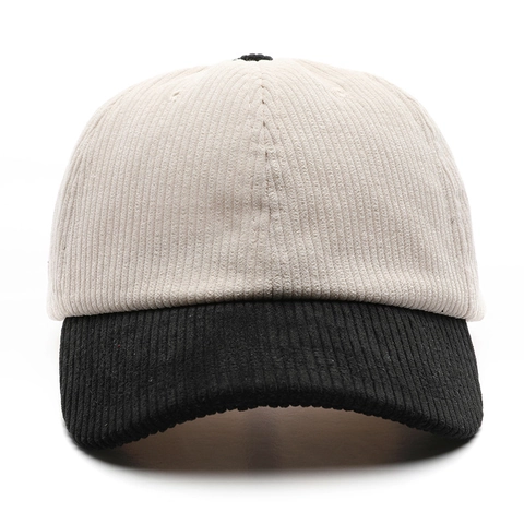 Corduroy Baseball Cap Two Tone Adjustable Curved Brim Warm Outdoor Sun Protection Vintage Casual Hat For Men Women