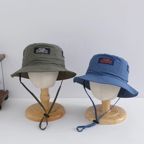 Cappello Da Pescatore Bambino Nylon Asciugatura Rapida Protezione Solare Esterno Trekking Pesca Patch Montagna Cordino Regolabile
