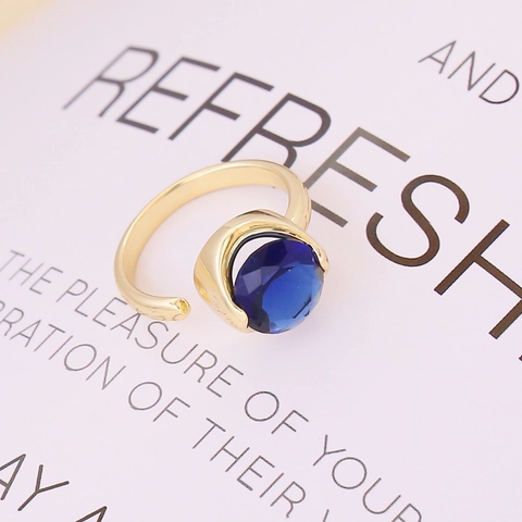 Faceted Zirkon Ring Kupfer Material Verstellbare Öffnung Mode INS Stil Eleganter Bunter Schmuck Geschenk Für Frauen