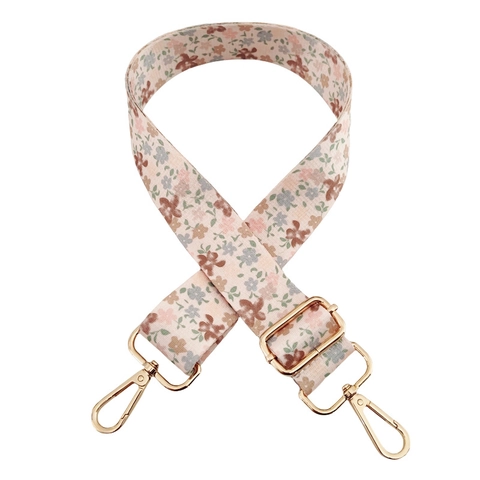 Replacement Shoulder Strap Polyester Fabric Floral Print Adjustable Crossbody Handbag Accessories Women Fashion Decoration