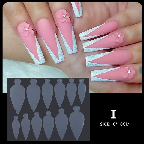 Stampi Doppi Per Unghie Adesivi Guida French Tip Per Estensione Silicone Riutilizzabile Strumenti Manicure Trasparente Flessibile