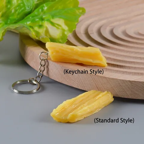 Realistic Simulation Yuba Dried Tofu Skin Food Model Keychain PVC Creative Novelty Desktop Decoration Photography Prop
