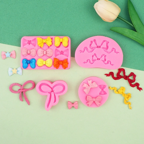 Bowknot Ribbon Silicone Mold DIY Fondant Cake Decoration Chocolate Resin Candy Crafting Handmade Soap Making Tool