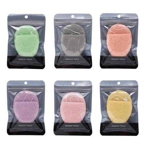Heart Drop Shaped Facial Cleansing Sponge Non Latex Makeup Removal Puff With Lanyard Exfoliating Face Wash Tool