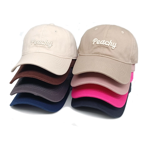 Cappello Da Baseball Cotone Peachy Ricamo Lettere Traspirante Protezione Solare Outdoor Casual Regolabile Uomini Donne