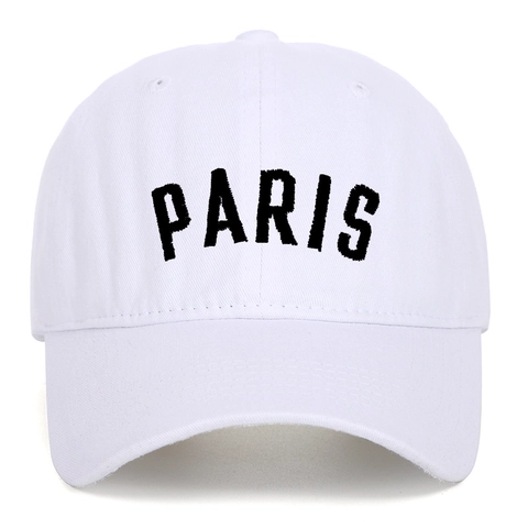 Πλυμένο Βαμβακερό Καπέλο Μπέιζμπολ PARIS Κέντημα Γραμμάτων Distressed Ρετρό Στυλ Ρυθμιζόμενο Καπέλο