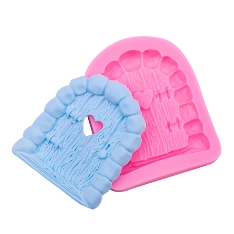 Feentür Silikonform Steinbogen Holzstruktur Fondant Schokolade Tortendekoration DIY Backwerkzeug Kreatives Handwerk