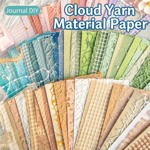 Vintage Scrapbooking Material Paper Lace Mesh Mixed Textured Decorative Paper For Journaling DIY Art Craft Retro Style