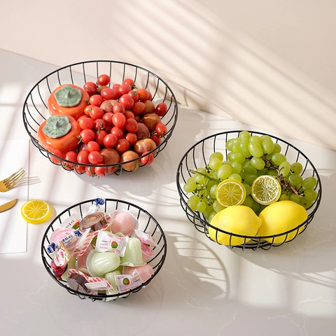 Panier À Fruits En Fil De Fer Bol De Rangement En Métal Creux Pour Snacks Bonbons Décor De Bureau Style Nordique