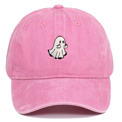 Casquette De Baseball Broderie Fantôme Coton Lavé Vintage Halloween Streetwear Chapeau De Soleil Réglable Unisexe