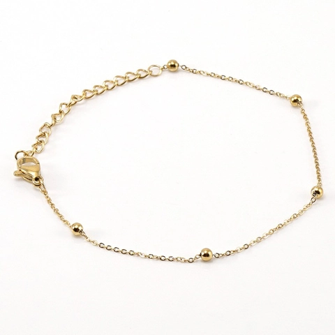 Collar Pulsera Cadena Satélite De Acero Inoxidable Chapado En Oro Mujer Minimalista Joyería Boho Delicada