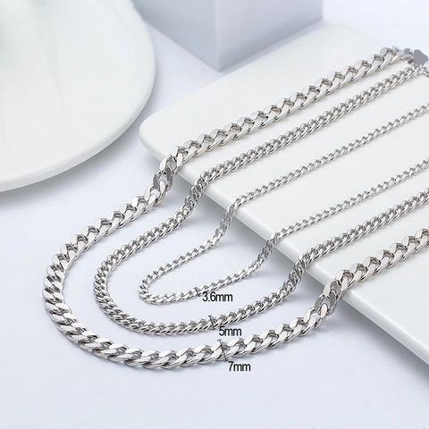 925 Sterling Zilver Schakelketting Halsketting Minimalistisch Basic Cuban Link Ketting Elegant Gepolijst Sieraden Accessoires Voor Dames Heren Dagelijks Cadeau