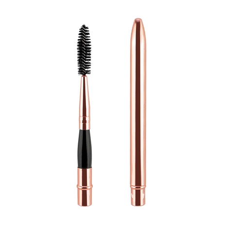 Draagbare Wimper Wenkbrauwborstel Met Dop Metaal Intrekbare Make-Up Tool Bullet Design Stofdicht Voor Op Reis