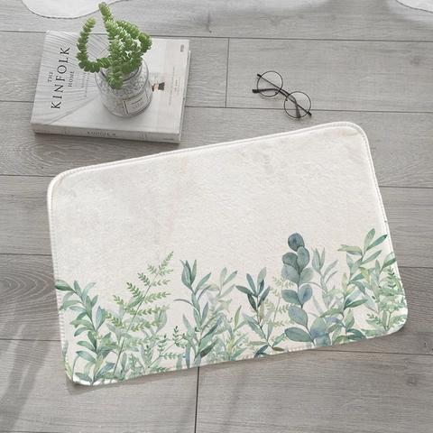 Absorbent Floor Mat Non-Slip Door Rug Decorative Kitchen Bathroom Living Room Carpet Polyester Washable