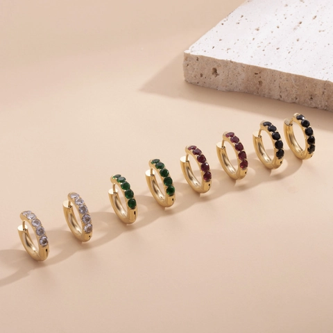 Huggie Hoop Ohrringe Edelstahl Mit Zirkonia Einlage Französischer Minimalistischer Stil Eleganter Schmuck Für Damen