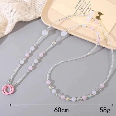 Creative Acrylic Butterfly Pumpkin Beaded Phone Lanyard Crossbody Chain For Women Candy Color Anti-Loss Case Key Ring Bag Strap