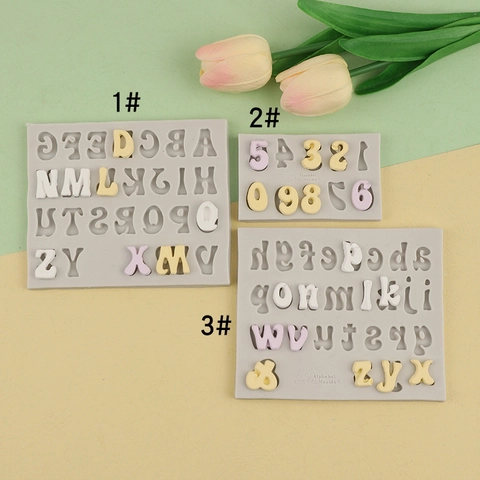 Alphabet Nummer Silikonformen Lebensmittelqualität Für Fondant Kuchen Schokolade DIY Backen Handwerk Groß- Und Kleinschreibung