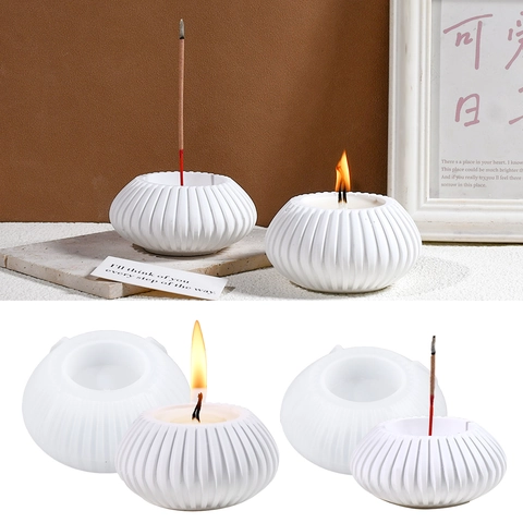 Silikonform Für Kugel Weihrauchstäbchen Halter Und Gerippte Kerzenbasis DIY Harz Gips Bastelwerkzeug