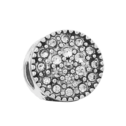 Ronde Legering Strass Charm Kraal Voor DIY Armband Ketting Maken Europese Stijl Kristal Ingelegde Metalen Sieraden Accessoire Voor Vrouwen