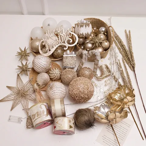 Ornamenti Decorazione Albero Di Natale Plastica Tessuto Festivo Pendente DIY Festa Decorazione Casa Elegante Lusso Ornamenti